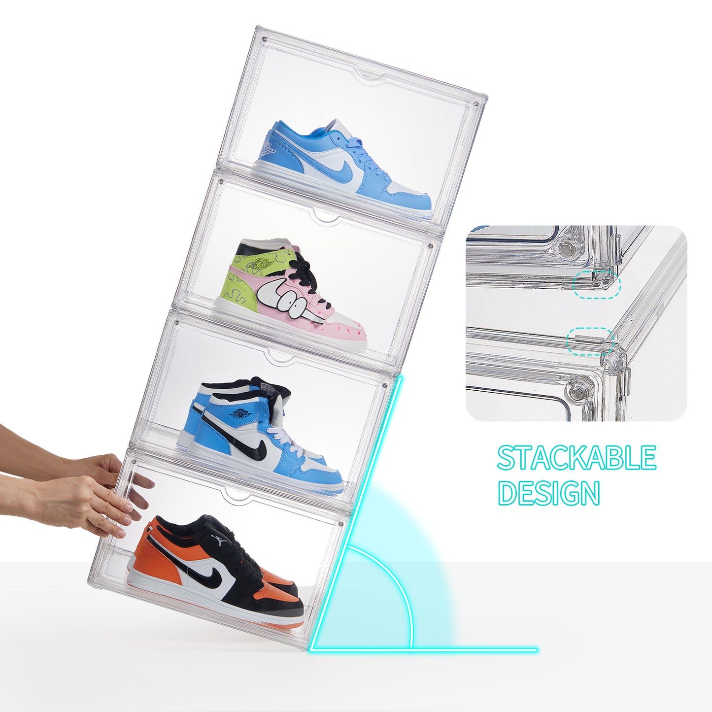 X-Large Clear Stackable Sneaker Display Case