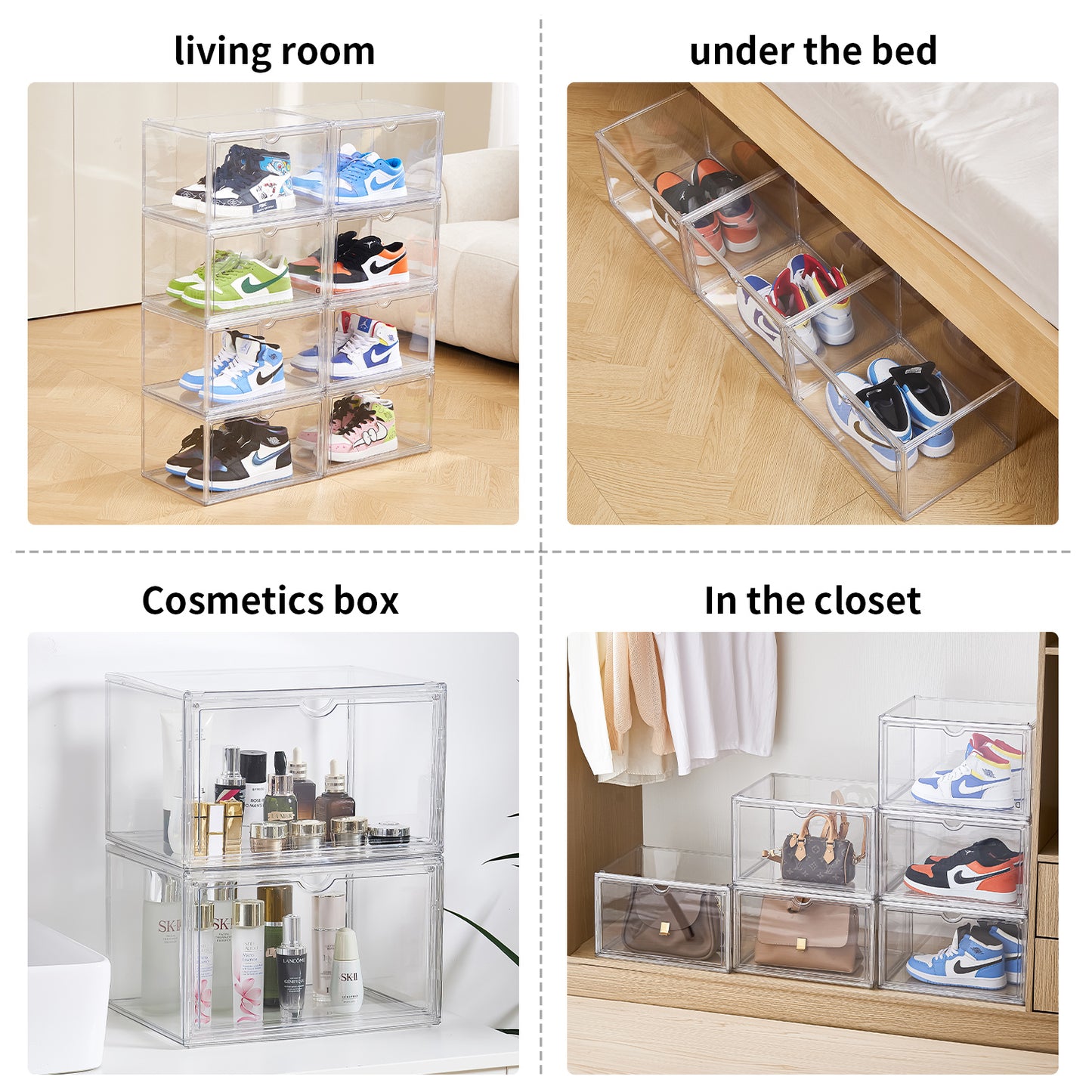 X-Large Clear Stackable Sneaker Display Case