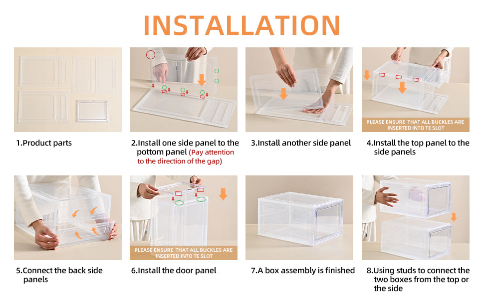 Stackable Drop-Front Shoe Boxes