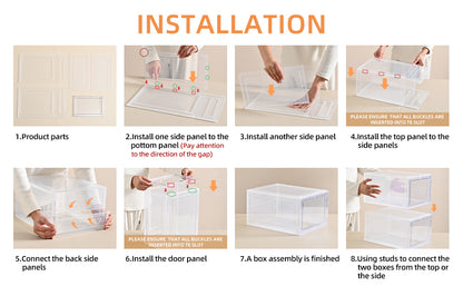 Stackable Drop-Front Shoe Boxes