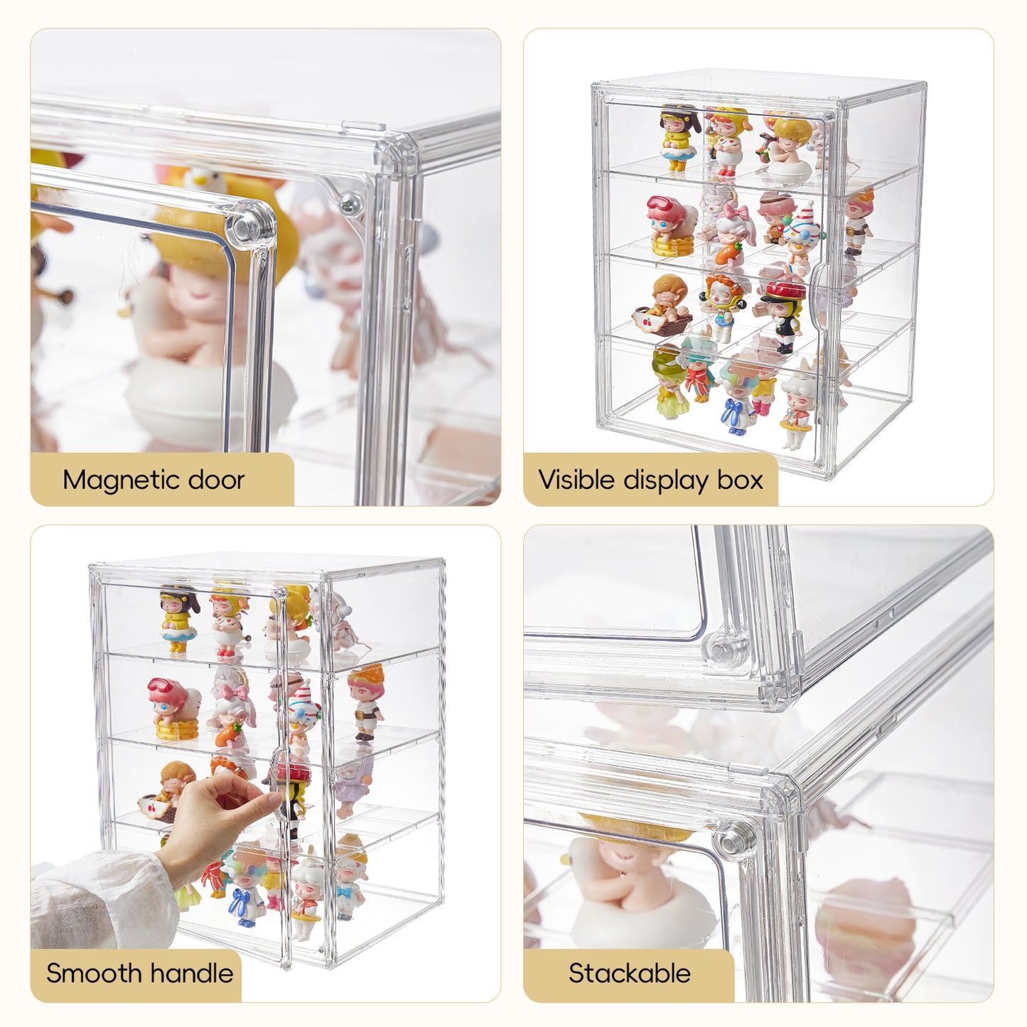 4-Tiers Display Case for Collectibles