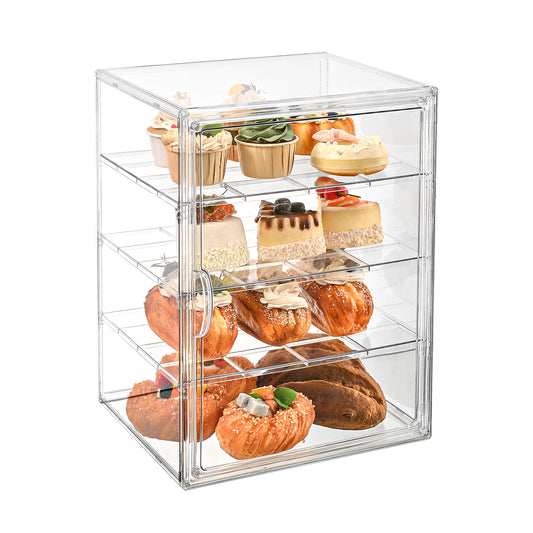 4-Tier Adjustable Pastry Display Case