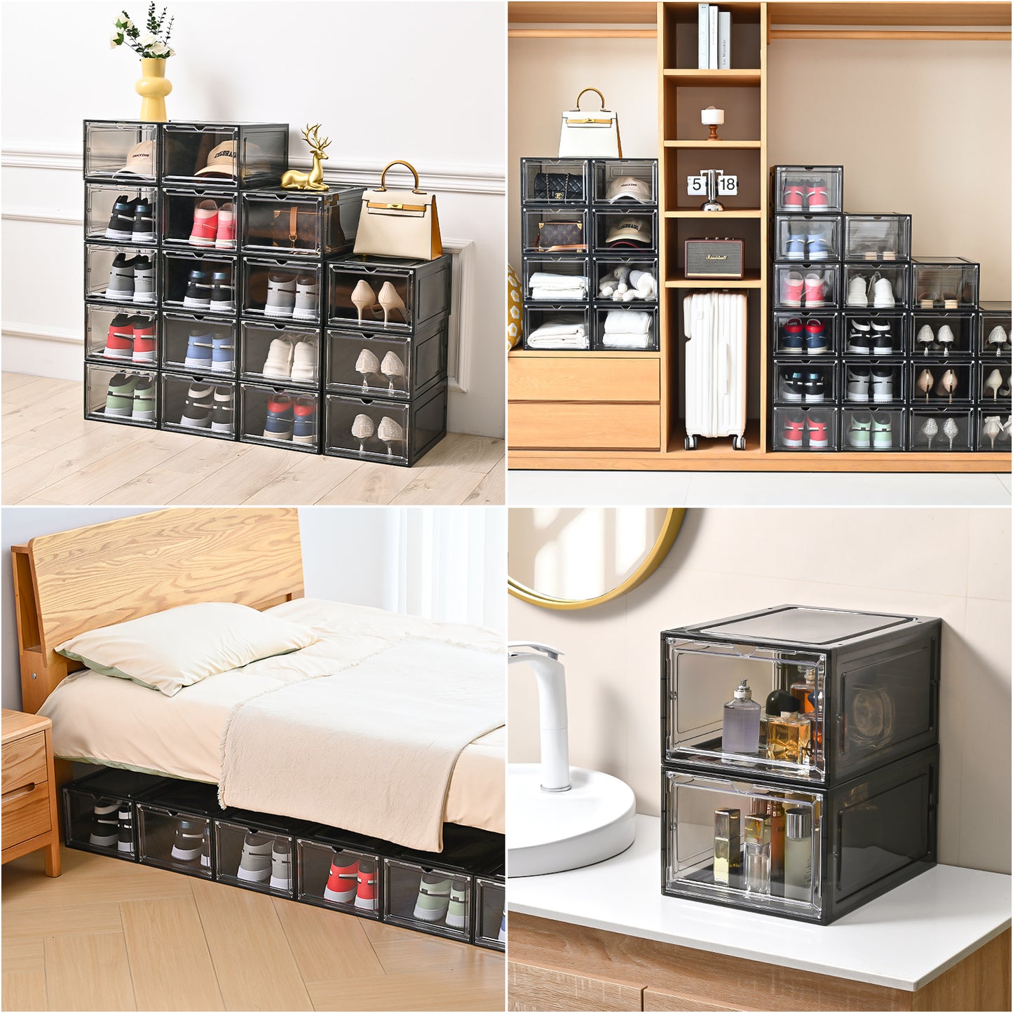 Stackable Drop-Front Shoe Boxes