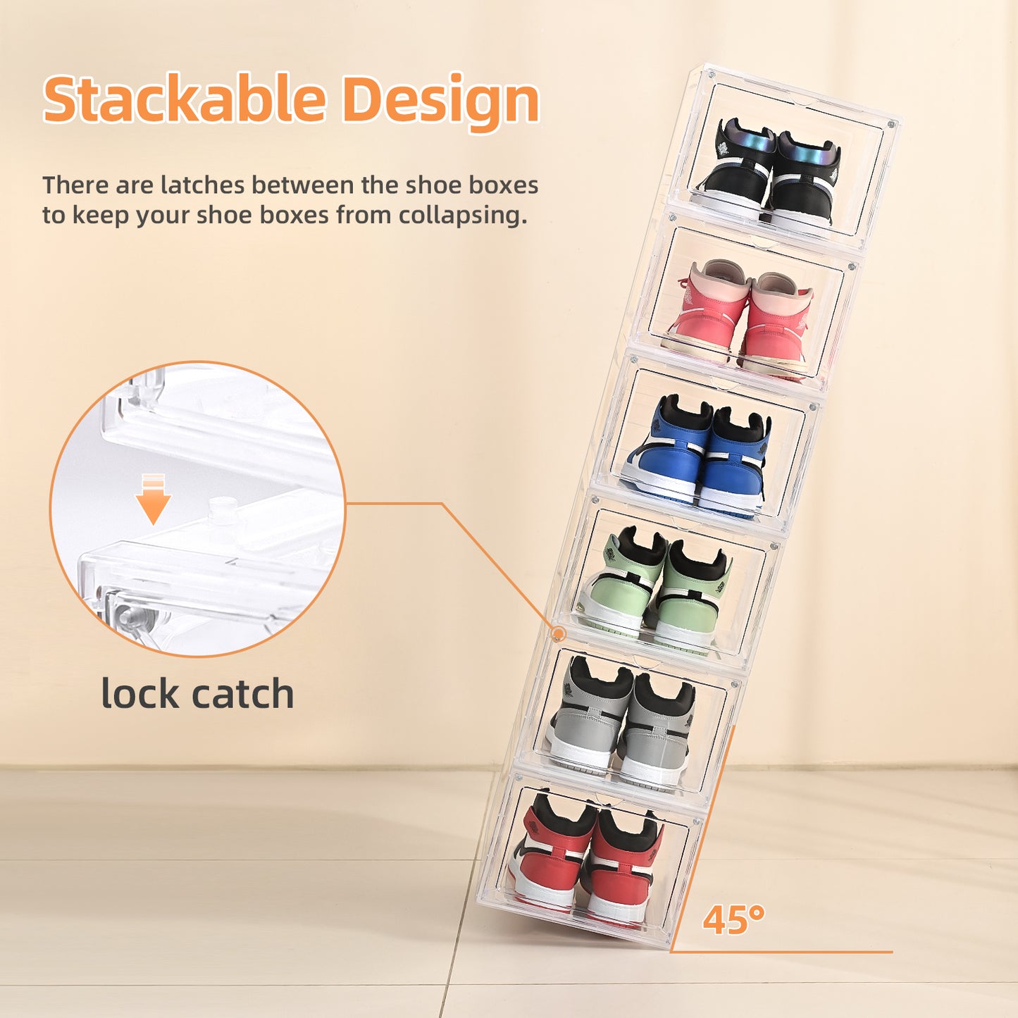 Stackable Drop-Front Shoe Boxes