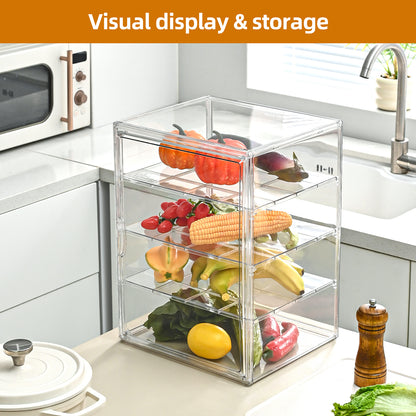 4-Tier Adjustable Pastry Display Case