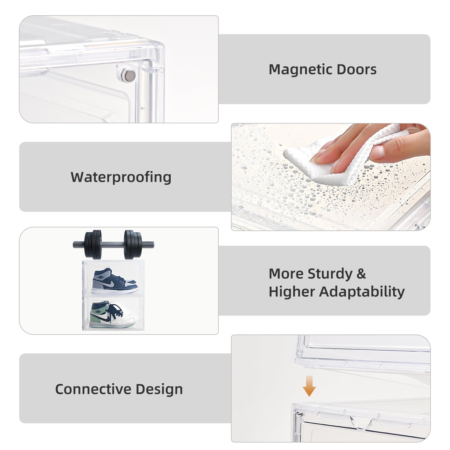 Stackable Drop-Front Shoe Boxes