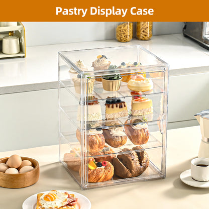 4-Tier Adjustable Pastry Display Case