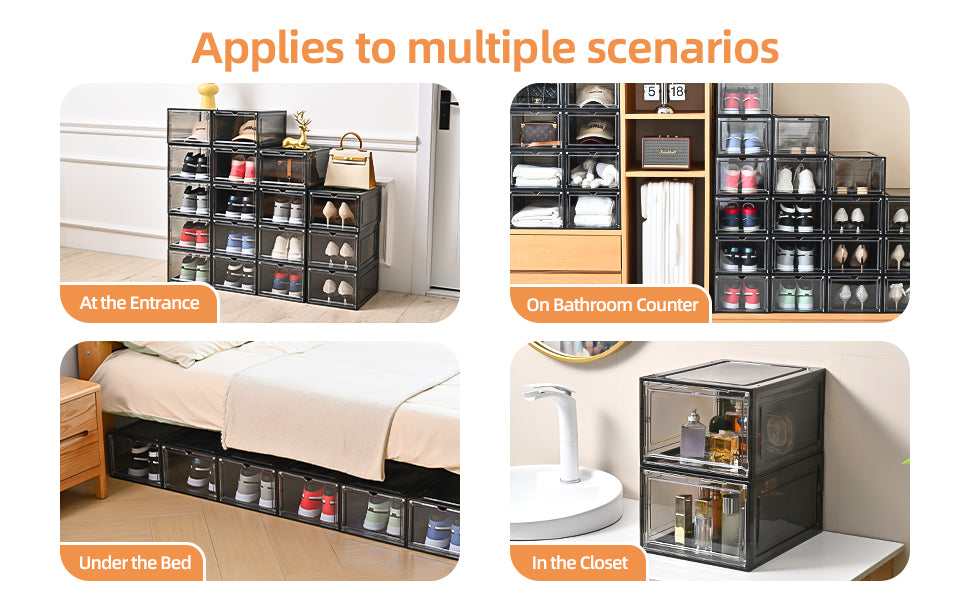 Stackable Drop-Front Shoe Boxes